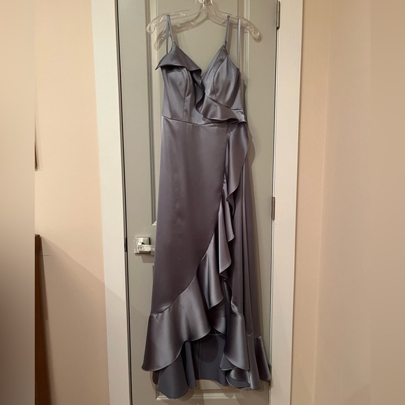 Revelry Paloma Satin Dress - French Blue - Size 8 - Picture 2 of 12